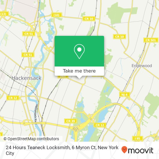 Mapa de 24 Hours Teaneck Locksmith, 6 Myron Ct