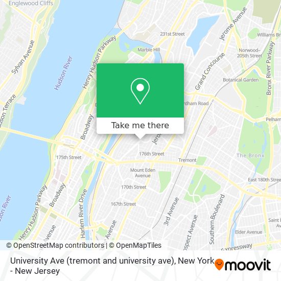 University Ave (tremont and university ave) map