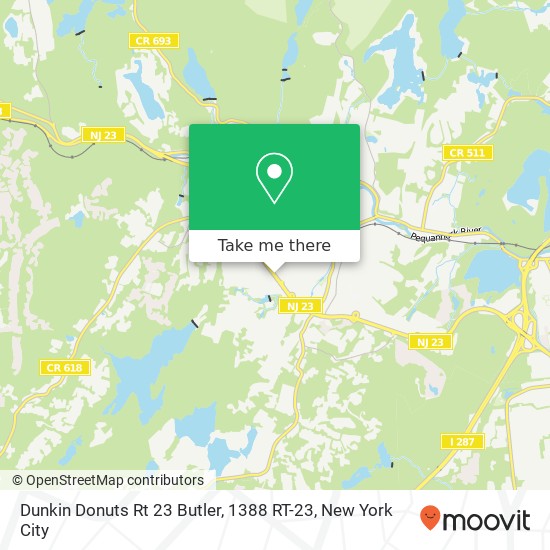 Mapa de Dunkin Donuts Rt 23 Butler, 1388 RT-23