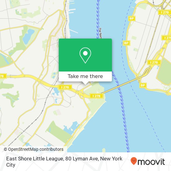 East Shore Little League, 80 Lyman Ave map