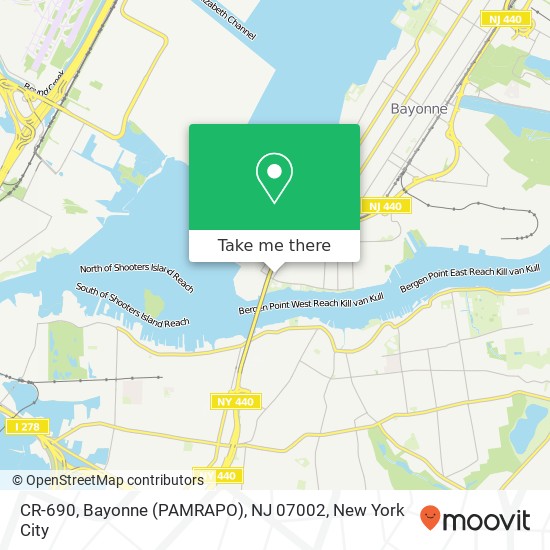 Mapa de CR-690, Bayonne (PAMRAPO), NJ 07002
