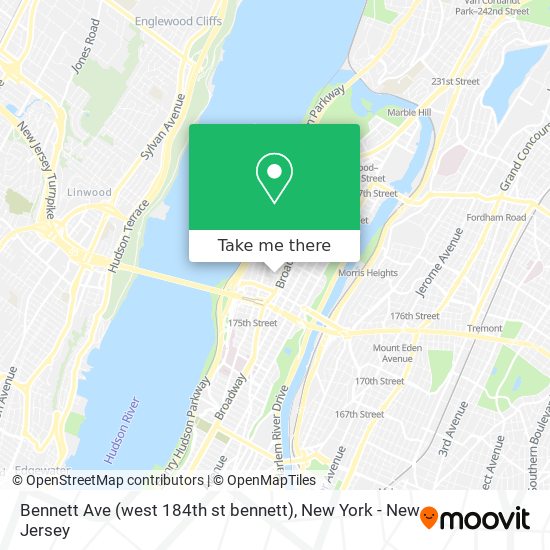 Mapa de Bennett Ave (west 184th st bennett)