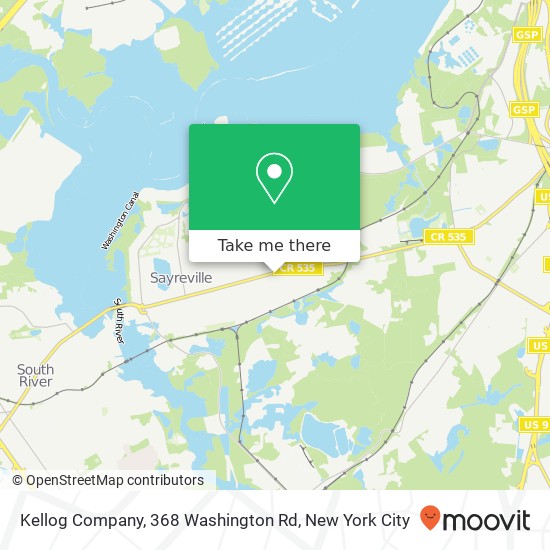 Mapa de Kellog Company, 368 Washington Rd