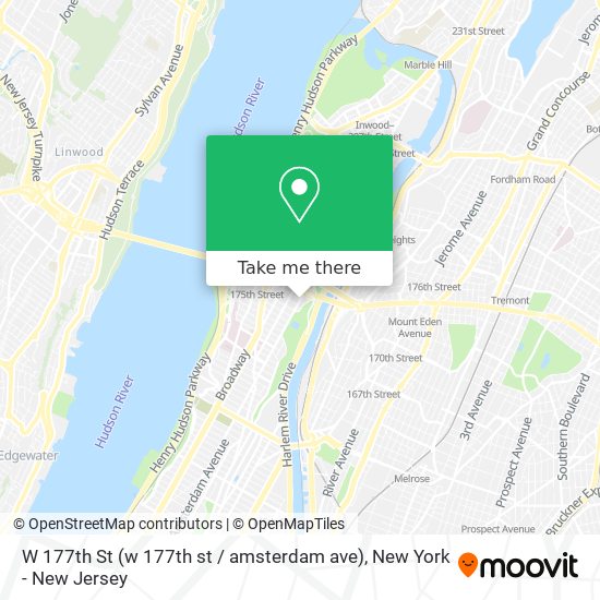 W 177th St (w 177th st / amsterdam ave) map