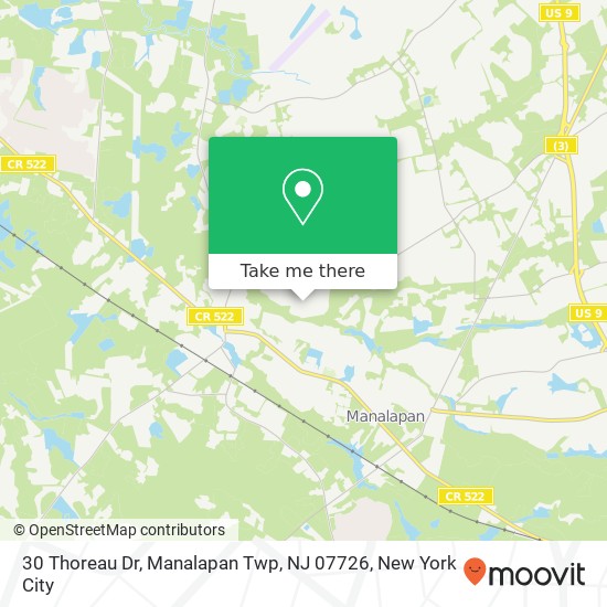 Mapa de 30 Thoreau Dr, Manalapan Twp, NJ 07726