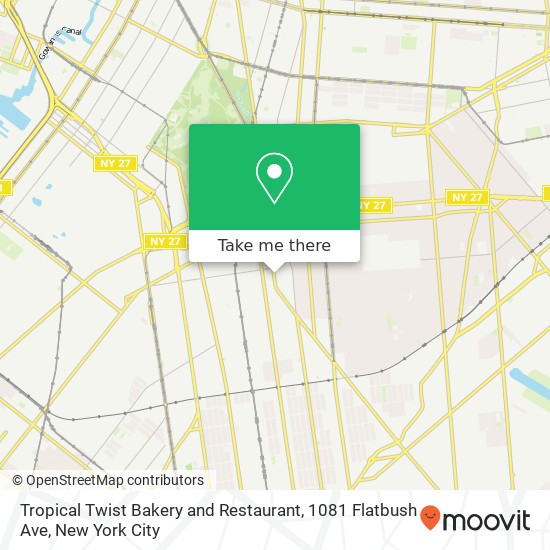 Tropical Twist Bakery and Restaurant, 1081 Flatbush Ave map