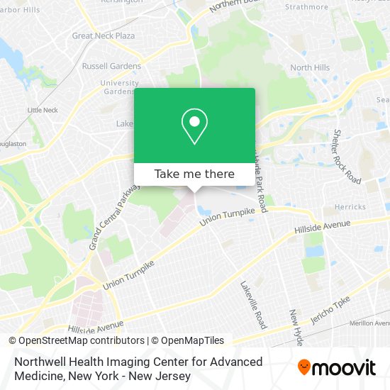 Mapa de Northwell Health Imaging Center for Advanced Medicine