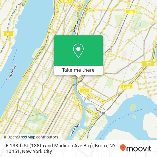 E 138th St (138th and Madison Ave Brg), Bronx, NY 10451 map