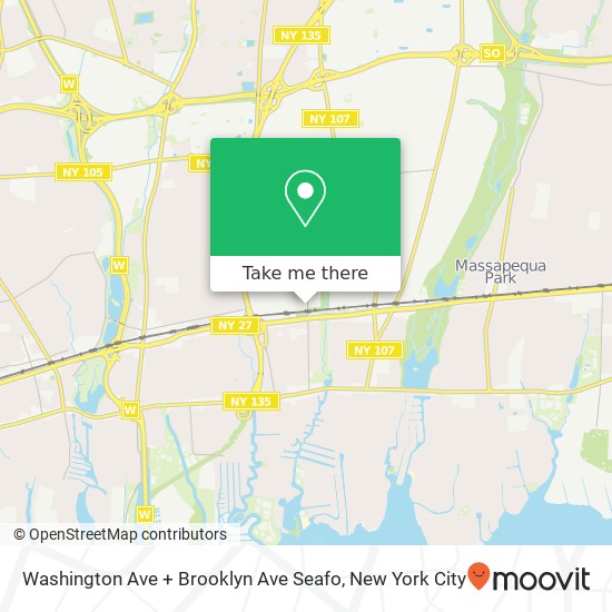 Mapa de Washington Ave + Brooklyn Ave Seafo