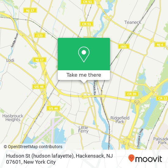 Hudson St (hudson lafayette), Hackensack, NJ 07601 map