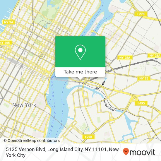 Mapa de 5125 Vernon Blvd, Long Island City, NY 11101