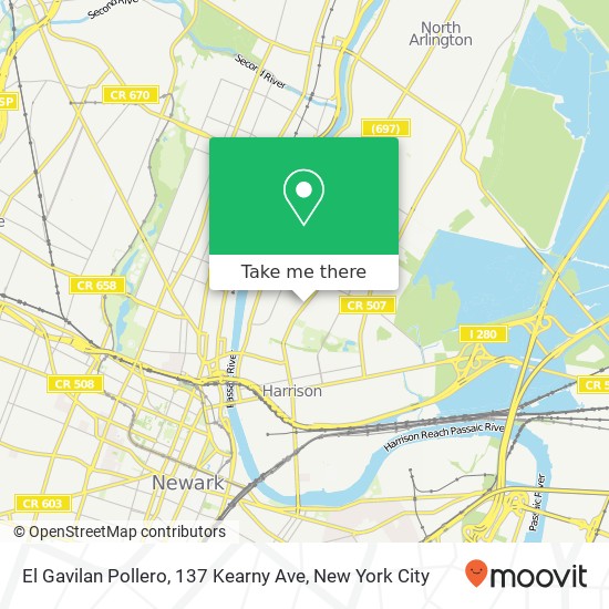 Mapa de El Gavilan Pollero, 137 Kearny Ave