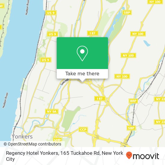 Mapa de Regency Hotel Yonkers, 165 Tuckahoe Rd