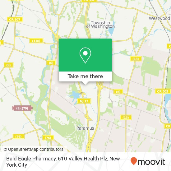 Mapa de Bald Eagle Pharmacy, 610 Valley Health Plz