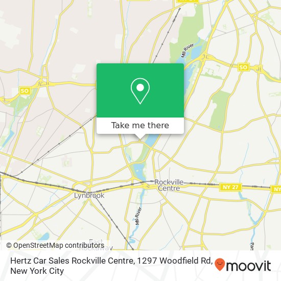 Mapa de Hertz Car Sales Rockville Centre, 1297 Woodfield Rd