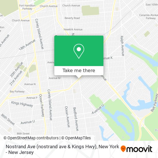 Nostrand Ave (nostrand ave & Kings Hwy) map