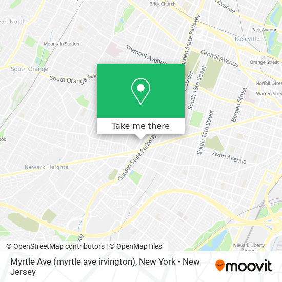 Myrtle Ave (myrtle ave irvington) map