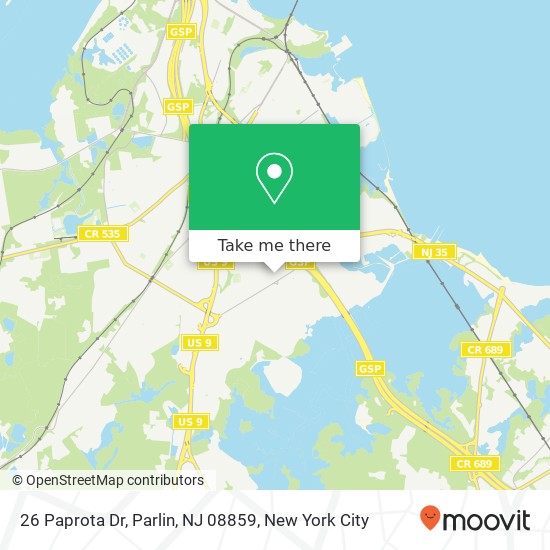 Mapa de 26 Paprota Dr, Parlin, NJ 08859