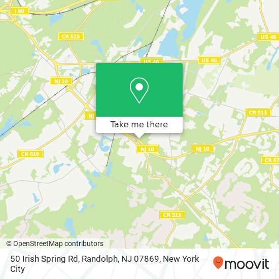 Mapa de 50 Irish Spring Rd, Randolph, NJ 07869