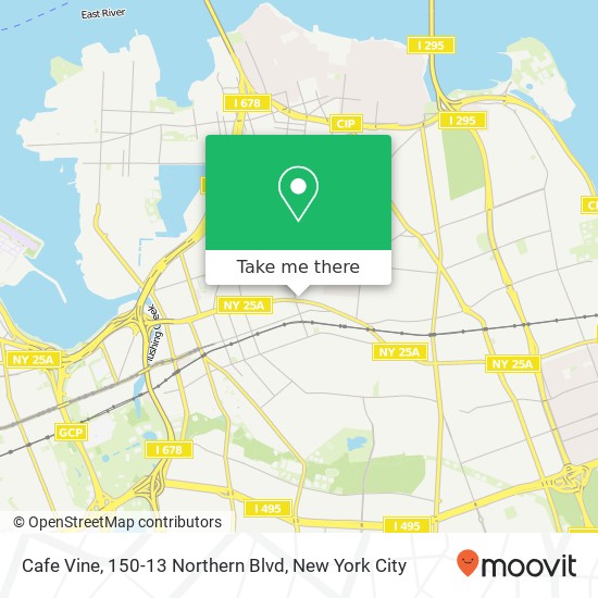 Mapa de Cafe Vine, 150-13 Northern Blvd
