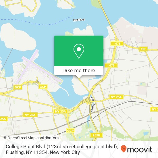 Mapa de College Point Blvd (123rd street college point blvd), Flushing, NY 11354