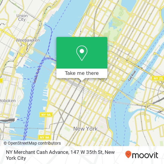 Mapa de NY Merchant Cash Advance, 147 W 35th St