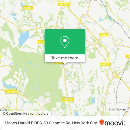 Mapa de Mapes Harold E DDS, 33 Sicomac Rd