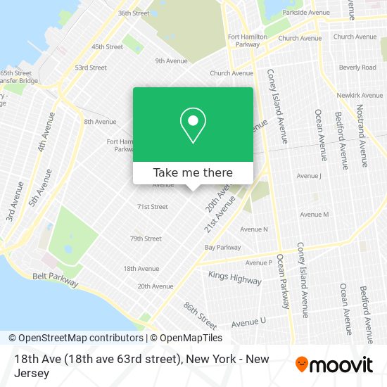 Mapa de 18th Ave (18th ave 63rd street)