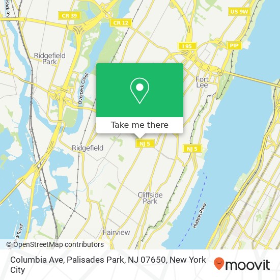 Columbia Ave, Palisades Park, NJ 07650 map