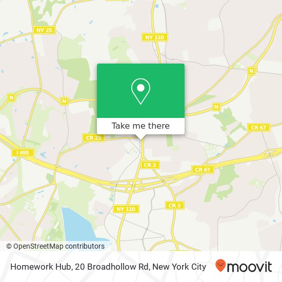 Homework Hub, 20 Broadhollow Rd map