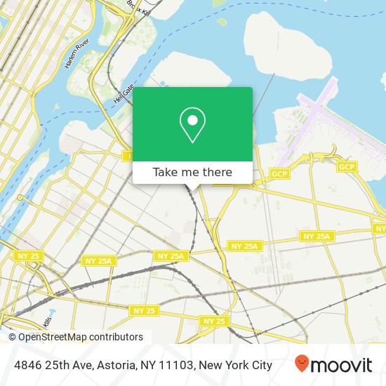 Mapa de 4846 25th Ave, Astoria, NY 11103