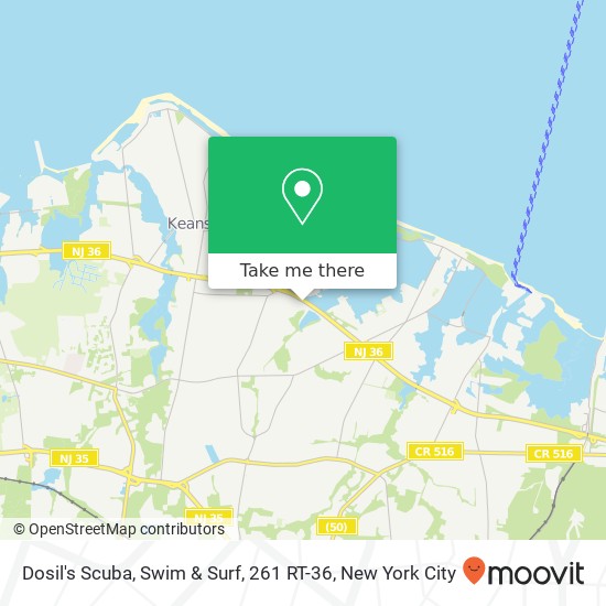 Dosil's Scuba, Swim & Surf, 261 RT-36 map