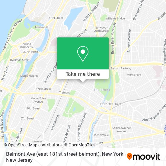 Mapa de Belmont Ave (east 181st street belmont)