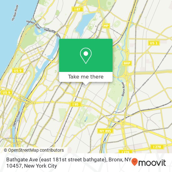 Bathgate Ave (east 181st street bathgate), Bronx, NY 10457 map