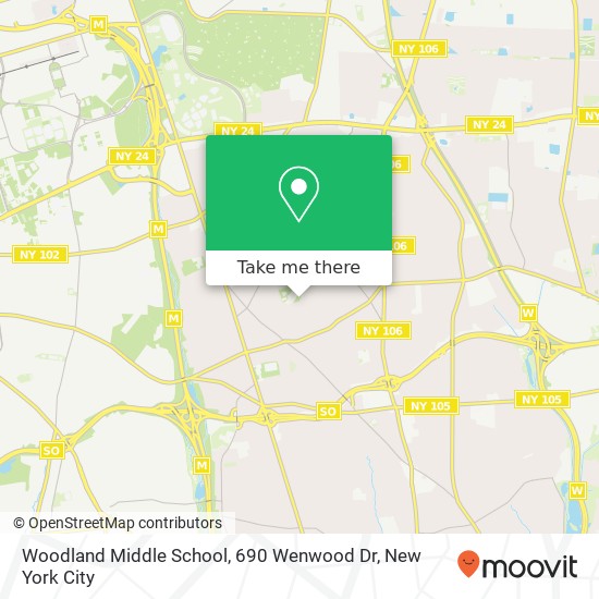 Woodland Middle School, 690 Wenwood Dr map