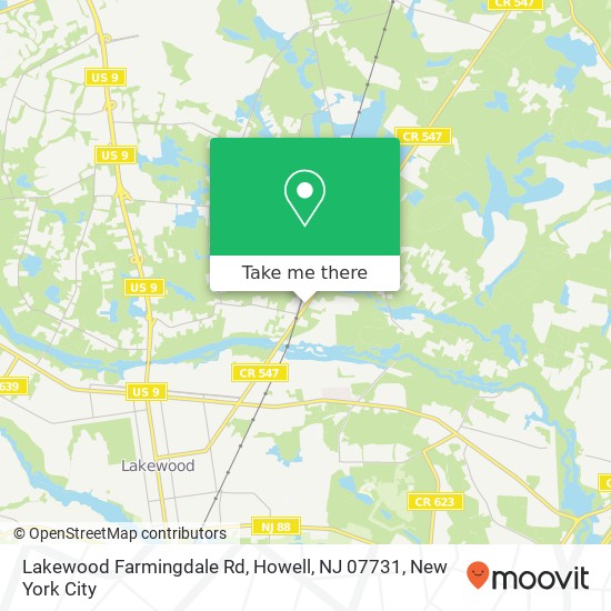 Mapa de Lakewood Farmingdale Rd, Howell, NJ 07731