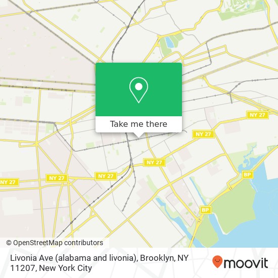 Mapa de Livonia Ave (alabama and livonia), Brooklyn, NY 11207