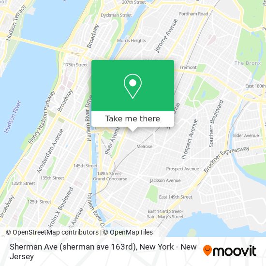 Sherman Ave (sherman ave 163rd) map