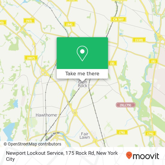 Mapa de Newport Lockout Service, 175 Rock Rd