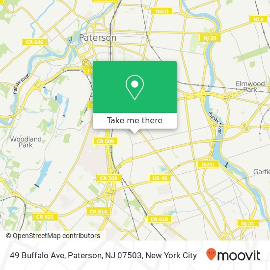 Mapa de 49 Buffalo Ave, Paterson, NJ 07503