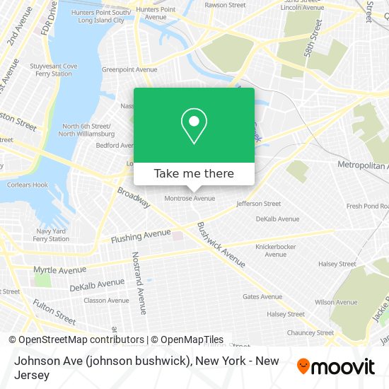 Mapa de Johnson Ave (johnson bushwick)