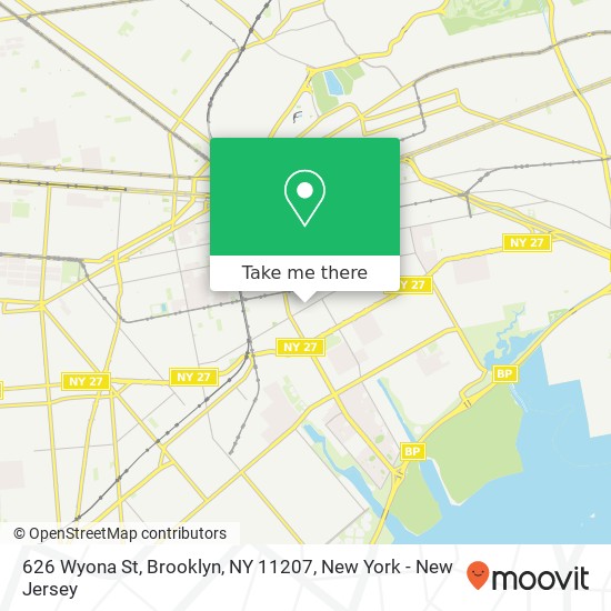 Mapa de 626 Wyona St, Brooklyn, NY 11207