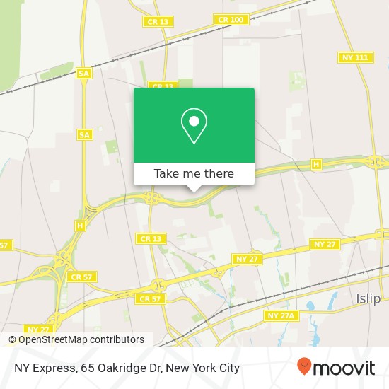 Mapa de NY Express, 65 Oakridge Dr