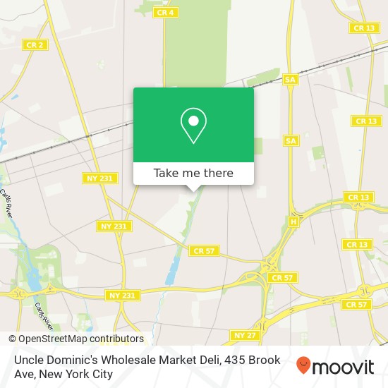 Mapa de Uncle Dominic's Wholesale Market Deli, 435 Brook Ave