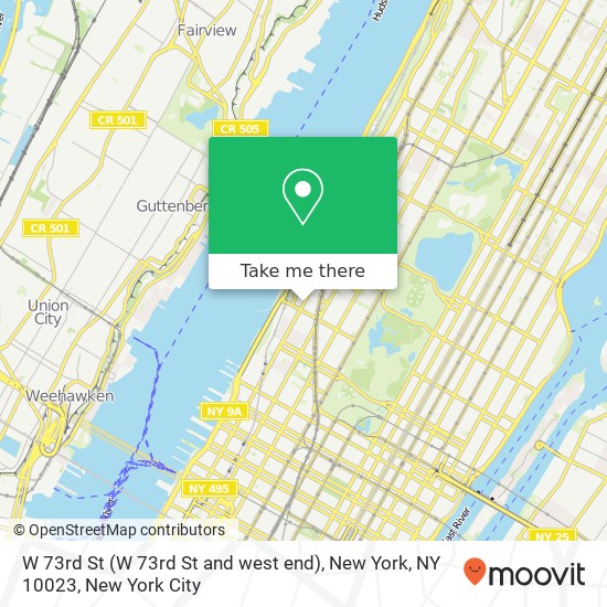 Mapa de W 73rd St (W 73rd St and west end), New York, NY 10023