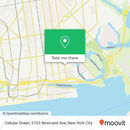 Mapa de Cellular Green, 3703 Nostrand Ave