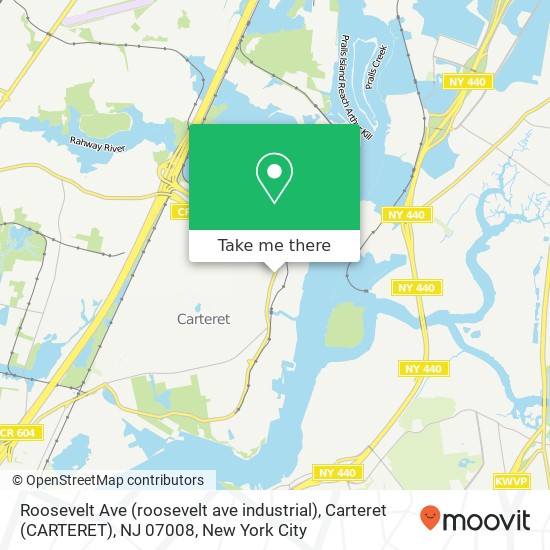 Roosevelt Ave (roosevelt ave industrial), Carteret (CARTERET), NJ 07008 map