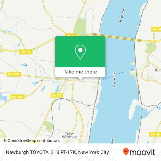 Newburgh TOYOTA, 218 RT-17K map