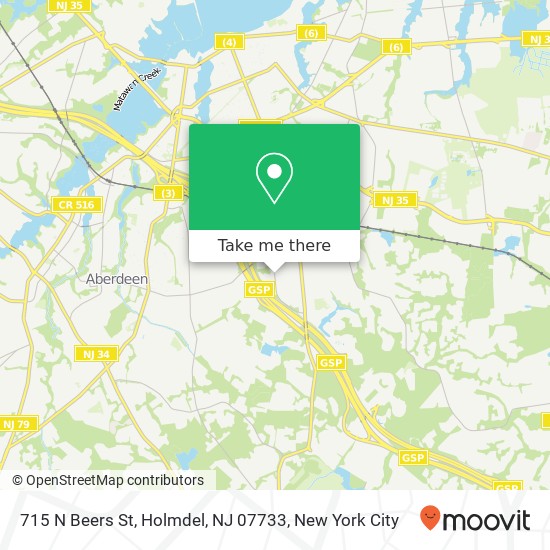 Mapa de 715 N Beers St, Holmdel, NJ 07733