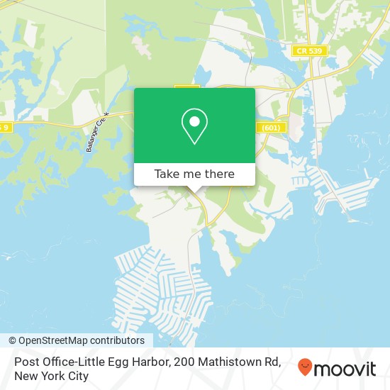 Mapa de Post Office-Little Egg Harbor, 200 Mathistown Rd